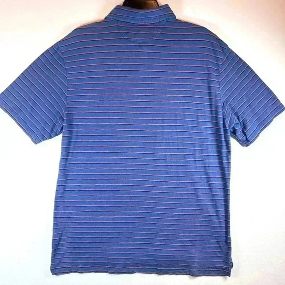 Peter Millar mens size M 100% cotton short sleeve polo shirt blue/pink preppy - Picture 9 of 10